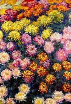 Bed Chrysanthemen Claude Monet impressionistische Blumen Ölgemälde